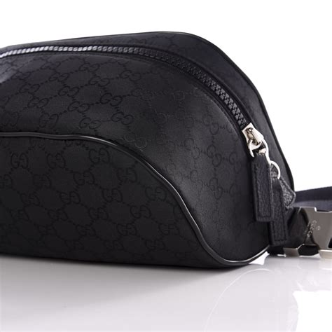 gucci nylon monogram fanny pack belt bag black|GUCCI Nylon Monogram Fanny Pack Belt Bag Black.